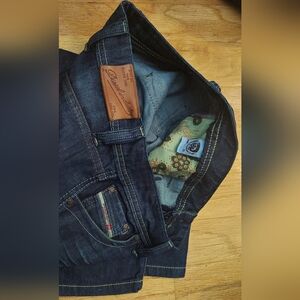 DIESEL LOW-RISE WOMEN'S DARK DISTRESSED WASH STRAIGHT JEANS SIZE 31 X 33